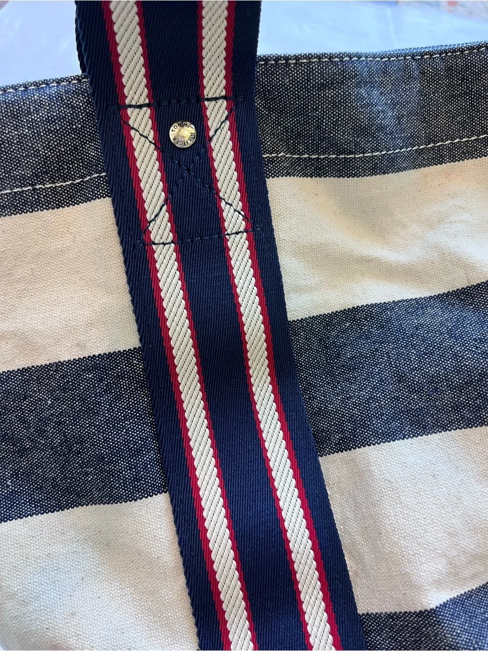 Tommy Hilfiger Tote Bag Blue Stripe Beach Bag
